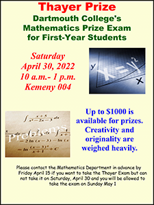 poster for 2022 Thayer Prize Exam