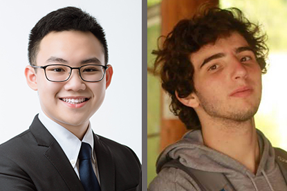 composite photo of 2021 Thayer Prize Exam winners, from left: Hoang Nguyen ’24 and Dylan Fridman’24