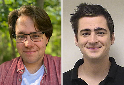 composite photo, from left: Zachary Winkeler PhD ’22 and Zachary Garvey PhD ’22